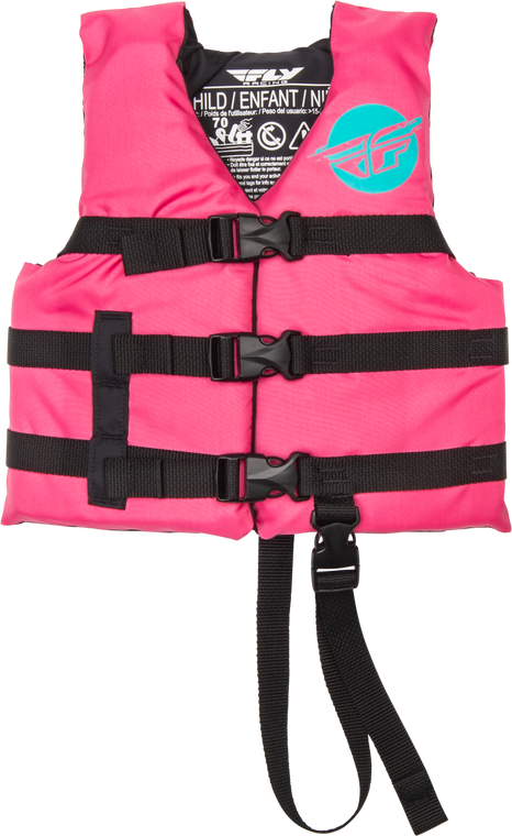 Fly Racing - Child Flotation Vest Neon Pink/teal - 221-30320