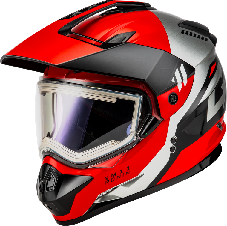 Gmax - Gm-11s Ronin Snow Helmet W/ Electric Shield Black/red Lg - A4115156