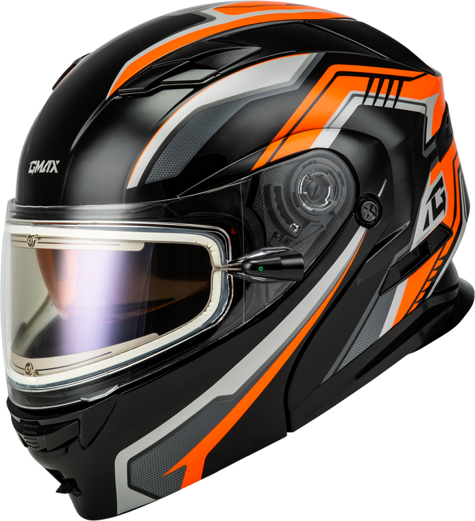Gmax - Md-01s Transistor Snow Helmet W Electric Shld Orange/blk Sm - M40139284