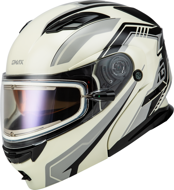 Gmax - Md-01s Transistor Snow Helmet W Elec Shld White/grey/blk Lg - M401391326
