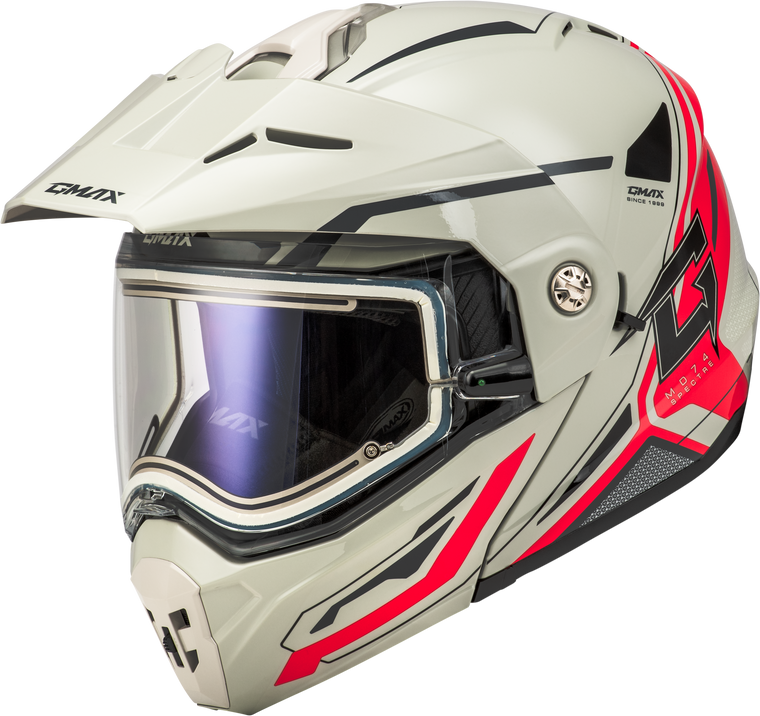 Gmax - Md-74s Spectre Snow Helmet W/ Electric Shield White/red 3x - M10742359