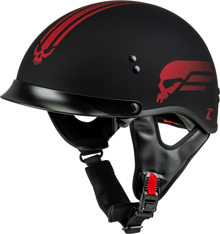 Gmax - Hh-65 Retribution Helmet W/peak Matte Black/red Md - H96511325