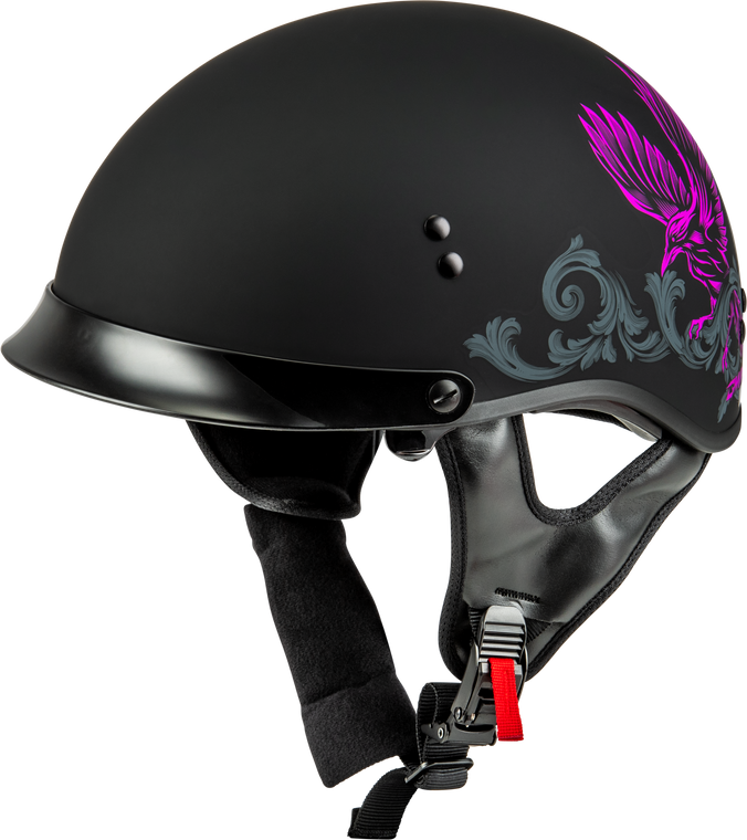 Gmax - Hh-65 Corvus Helmet W/peak Matte Black/purple/grey Xs - H96510963