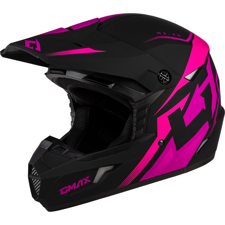 Gmax - Mx-46 Compound Helmet Matte Black/pink Ys - D3464340
