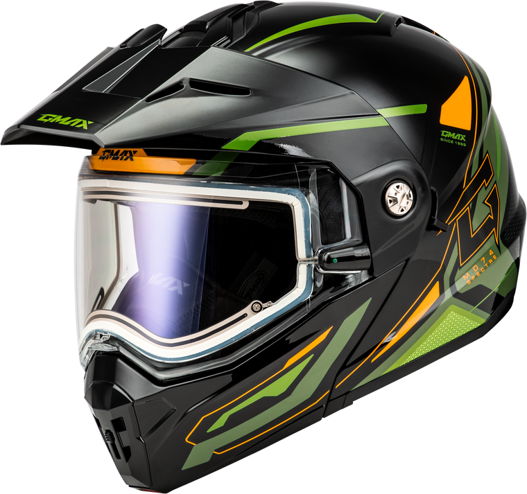 Gmax - Md-74s Spectre Snow Helmet W/ Elec Shield Black/green Sm - M107421094