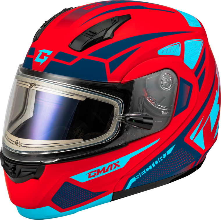 Gmax - Md-04s Sector Snow Helmet W/ Elec Shield Matte Red/blue Xl - M4043997