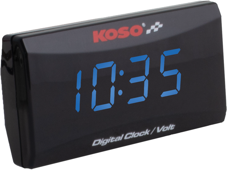 Koso - Super Slim Clock / Volt Meter Blue Display - BA024B50 Koso - Super Slim Clock / Volt Meter Blue Display - BA024B50