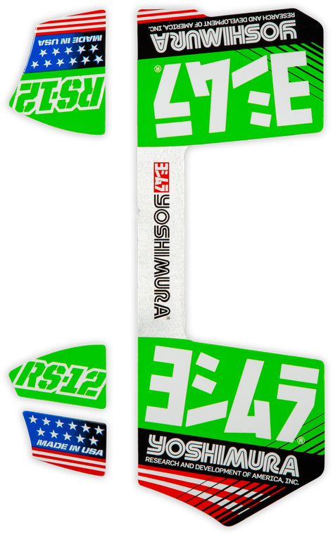Yoshimura - Rs12 Muffler Decals Green - RS12-NB012