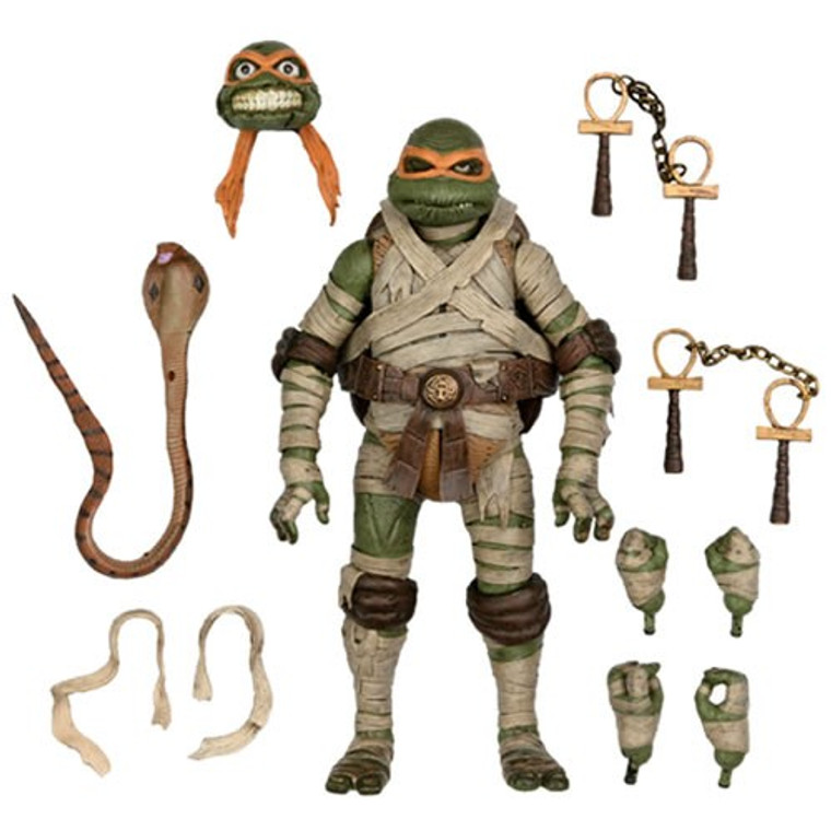 Neca - TMNT 7" Scale Figures - TMNT x Universal Monsters - Ultimate Michelangelo As The Mummy