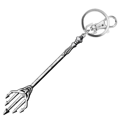 Monogram International - Keychains - DC Comic's - Justice League Movie - Aquaman Trident Pewter Key Ring - 6 Pack