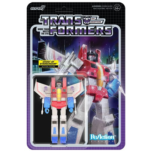 Super7 - ReAction Figures - Transformers - W08 - Ghost of Starscream (Translucent Glitter) - 4 Pack