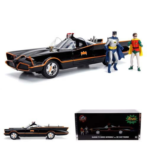 Jada Toys, Inc - 1:18 Scale Diecast - Hollywood Rides - DC - 1966 Classic TV Series Batmobile w/ Batman & Robin