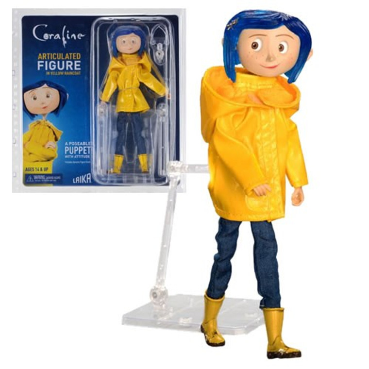 Neca - Coraline Figures - 7" Articulated Coraline In Raincoat Neca - Coraline Figures - 7" Articulated Coraline In Raincoat