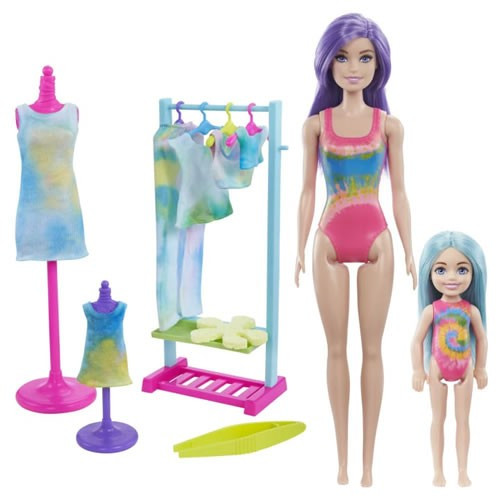 Mattel - Barbie Playsets - Color Reveal - Tie Dye Fashion Maker w/ Dolls - 1 Pack