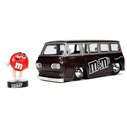 Jada Toys, Inc - 1:24 Scale Diecast - Hollywood Rides - M&M'S - 1965 Ford Econoline Van w/ Red M&M - 4 Pack