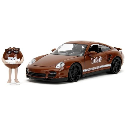 Jada Toys, Inc - 1:24 Scale Diecast - Hollywood Rides - M&M'S - 2007 Porsche 911 Turbo w/ Brown M&M - 4 Pack