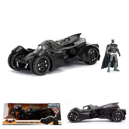 Jada Toys, Inc - 1:24 Scale Diecast - Hollywood Rides - DC - 2015 Arkham Knight Batmobile w/ Batman Figure - 4 Pack