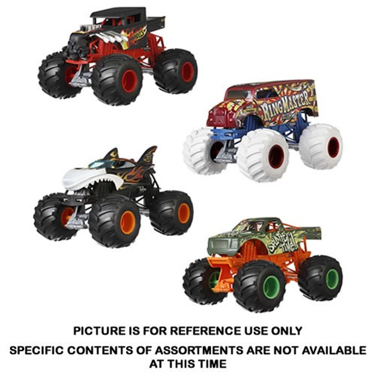 Mattel - 1:24 Scale Diecast - Hot Wheels - Monster Trucks Oversized Assortment - 4 Pack Mattel - 1:24 Scale Diecast - Hot Wheels - Monster Trucks Oversized Assortment - 4 Pack