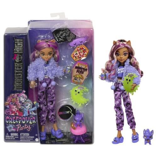 Mattel - Monster High Dolls - Creepover Party - Clawdeen Wolf - 4 Pack