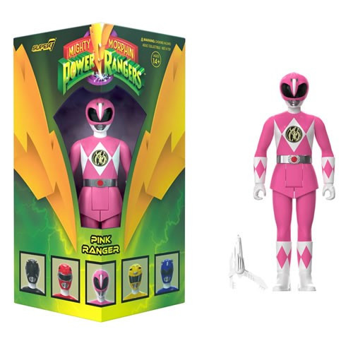 Super7 - ReAction Figures - Mighty Morphin Power Rangers - Pink Ranger (Triangle Box) (SDCC 2023) - 4 Pack