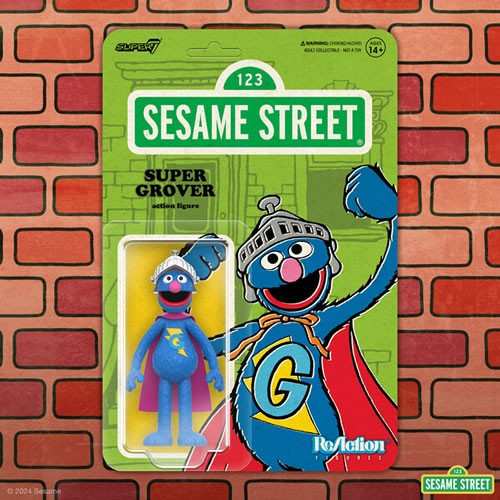 Super7 - ReAction Figures - Sesame Street - W03 - Super Grover - 4 Pack