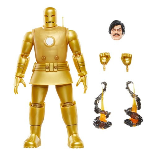 Hasbro Inc - Marvel Legends 6" Figures - Iron Man Retro Series - Iron Man (Model 01 - Gold) - 5X00 - 6 Pack