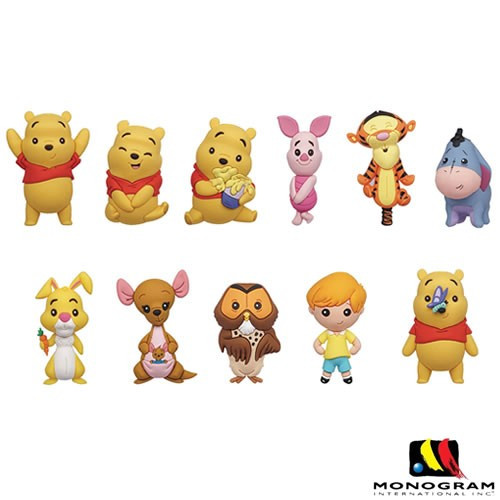 Monogram International - 3D Foam Collectible Bag Clips - Disney - Winnie The Pooh - 24pc Blind Bag Display - 24 Pack