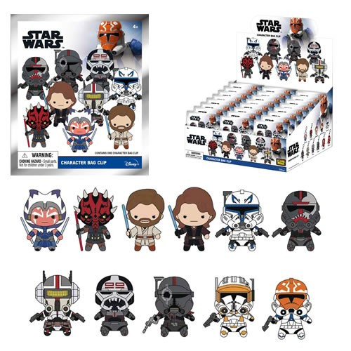 Monogram International - 3D Foam Collectible Bag Clips - Star Wars - S04 - The Clone Wars - 24pc Blind Bag Display - 24 Pack