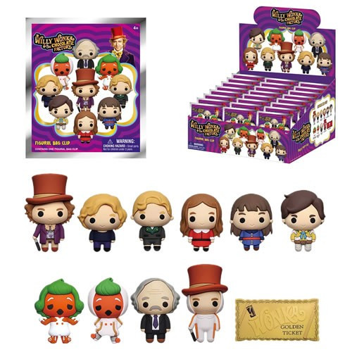 Monogram International - 3D Foam Collectible Bag Clips - Willy Wonka And The Chocolate Factory - S01 - 24pc Blind Bag Display - 24 Pack