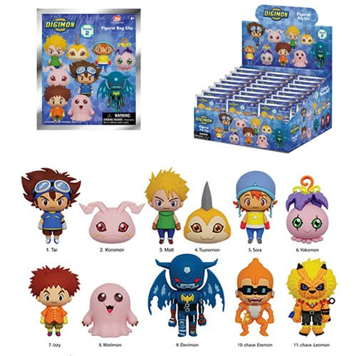 Monogram International - Keychains - 3D Foam Coll Keyrings - S02 - Digimon - 24pc Blind Bag Display - 24 Pack