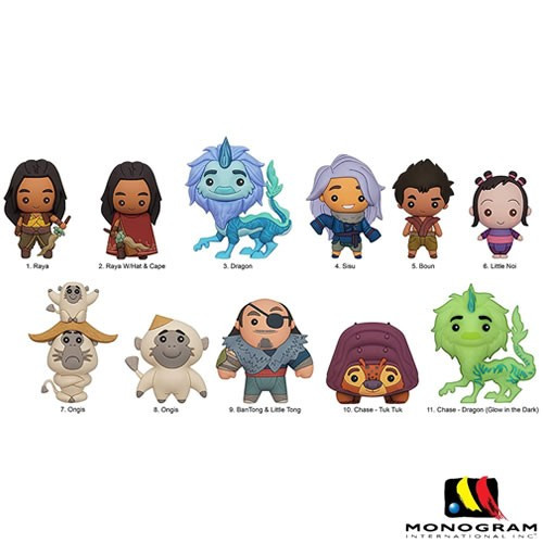 Monogram International - 3D Foam Collectible Bag Clips - Disney - Raya And The Last Dragon - 24pc Blind Bag Display - 24 Pack