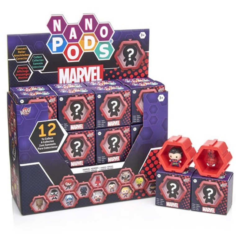 Mattel - Nano Pods Figures - Marvel - 24pc Assorted Display - 24 Pack Mattel - Nano Pods Figures - Marvel - 24pc Assorted Display - 24 Pack