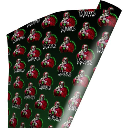 Trick Or Treat Studios - Wrapped In Terror Wrapping Paper - Misfits - Crimson Cringle - 4 Pack