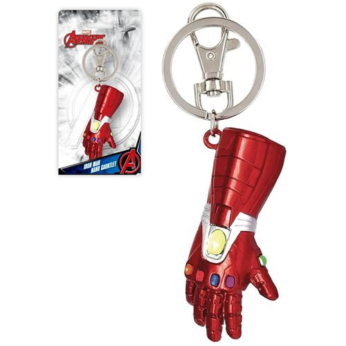 Monogram International - Keychains - Marvel - Iron Man Nano Gauntlet Pewter Key Ring - 6 Pack