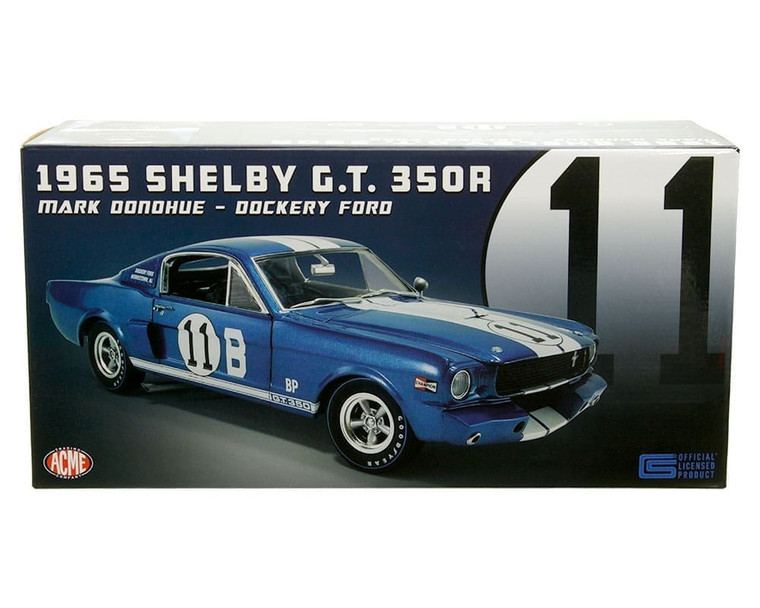 Acme 1:18 1965 Shelby Gt350r #11 B Blue With White Stripes Mark Donohue Dockery Ford Limited 1 Of 600- Diecast
