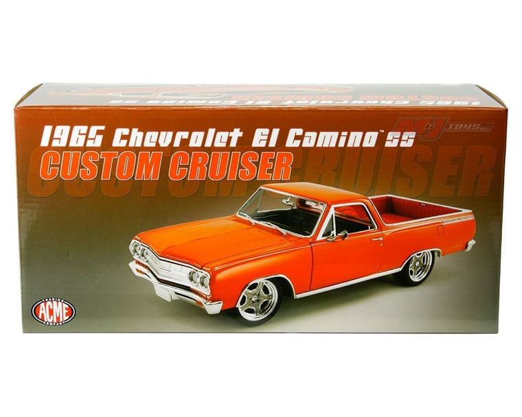 Acme 1:18 1965 Chevrolet El Camino Ss Custom Cruiser (orange Metallic)- Diecast