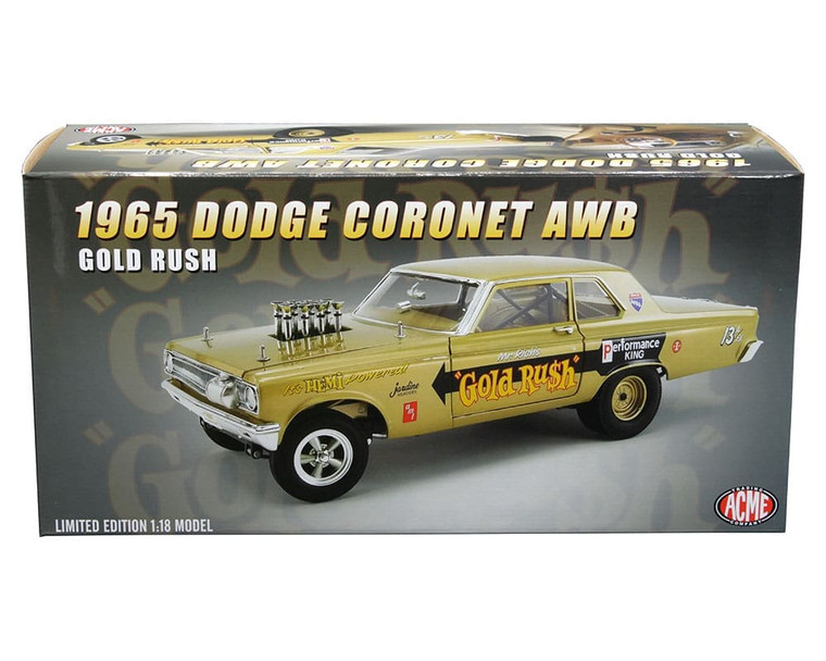 Acme 1:18 1965 Dodge Coronet Awb Gold Rush (gold) Limited Edition 1 Of 696 Pieces- Diecast