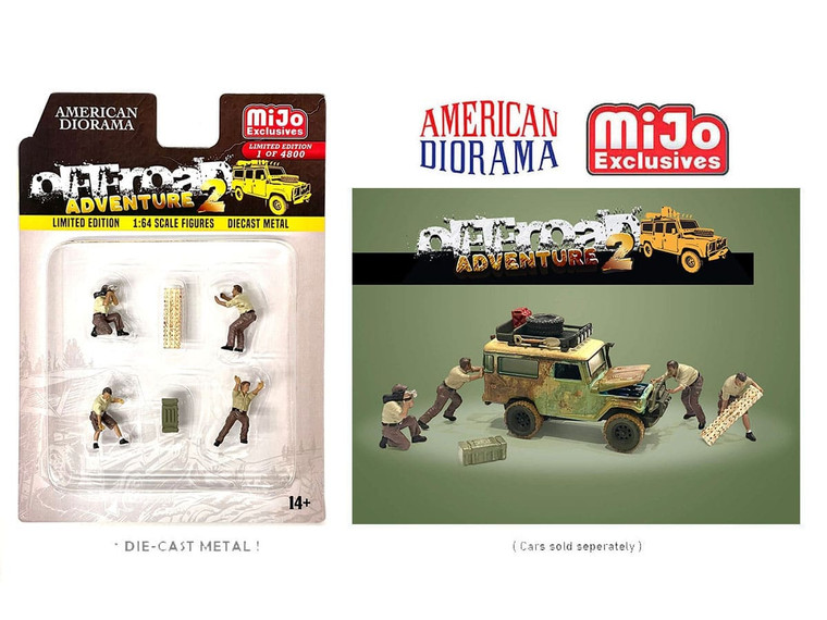 American Diorama 1:64 Off Road Adventure Ll Figure Set Mijo Exclusives Limited 4,800 Pieces- Diecast American Diorama 1:64 Off Road Adventure Ll Figure Set Mijo Exclusives Limited 4,800 Pieces- Diecast