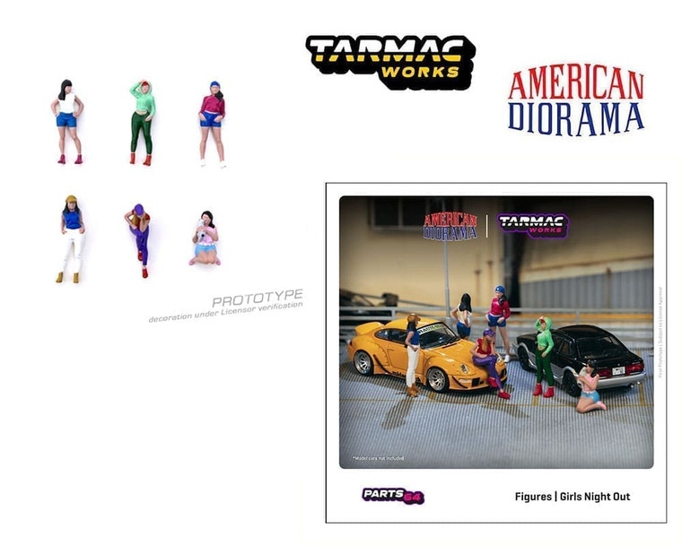 Tarmac Works 1:64 American Diorama Figures Girls Night Out Set- Diecast