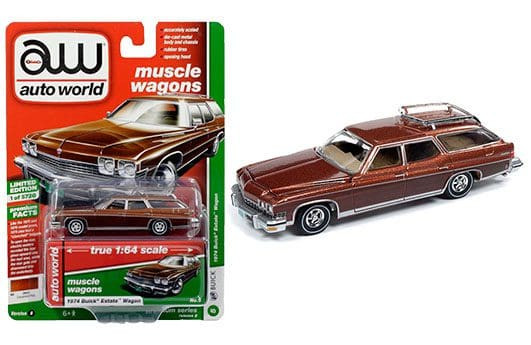 Auto World 1:64 Premium 2019 Release 2 Version B 1974 Buick Estate Wagon (cinnamon Poly/wood Grain)- Diecast