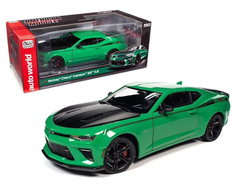 Auto World 1:18 2017 Nickey Chevrolet Camaro Ss 1le Green- Diecast