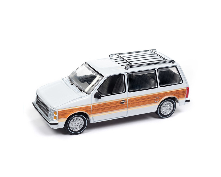 Auto World 1:64 1985 Dodge Caravan White Premium 2024 Release 2 Version A- Diecast