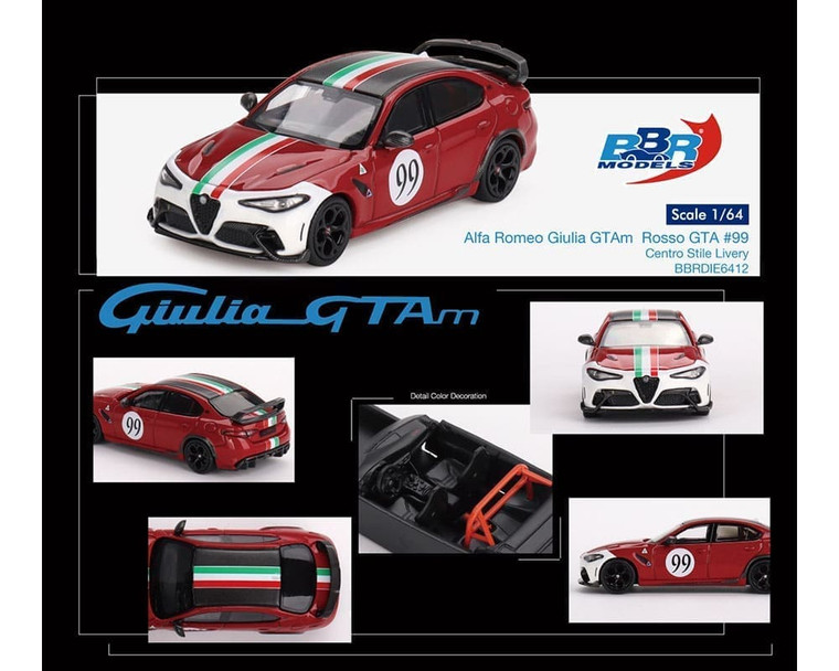 Bbr Models 1:64 Alfa Romeo Giulia Gtam Rosso Gta #99 Centro Stile Livery- Diecast