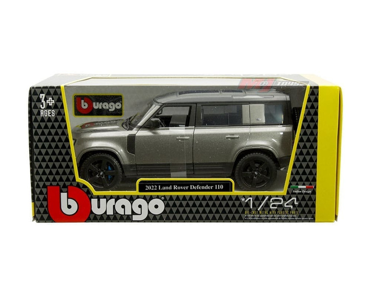 Bburago 1:24 2022 Land Rover Defender 110 Silver Metallic- Diecast