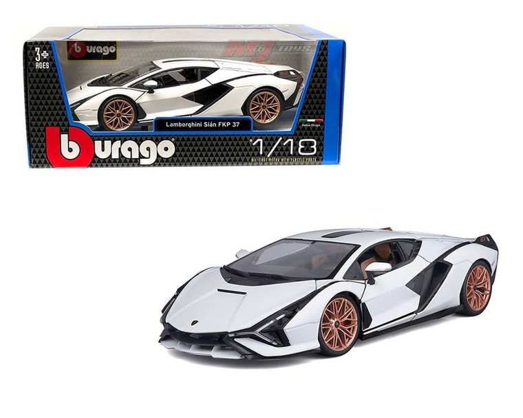 Bburago 1:18 Lamborghini Sian Fkp 37 (white) Plus Series- Diecast