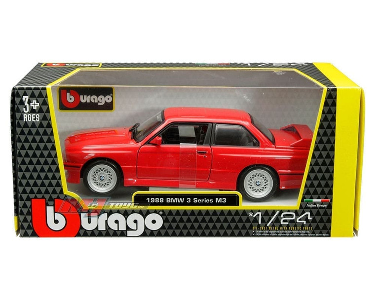 Bburago 1:24 1988 Bmw 3 Series M3 (e30)(red)- Diecast