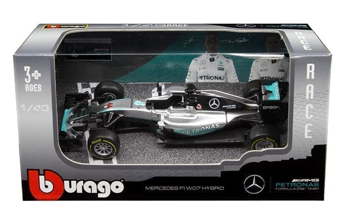 Bburago 1:43 2019 Mercedes-benz F1 W07 Hybro + #44 Lewis Hamilton Race- Diecast