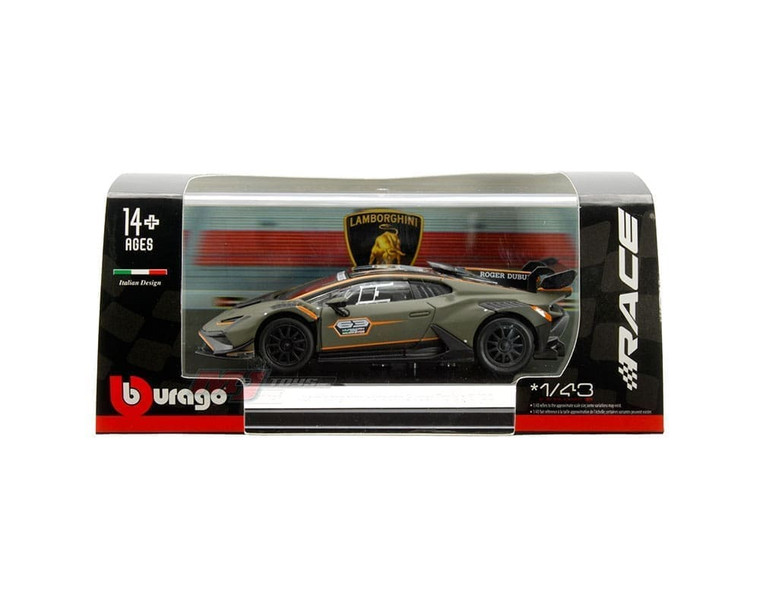 Bburago 1:43 Lamborghini Huracan Super Trofeo Evo2 Matte Grey Race Series- Diecast