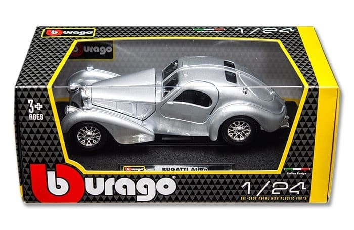 Bburago 1:24 Bugatti Atlantic (silver)- Diecast