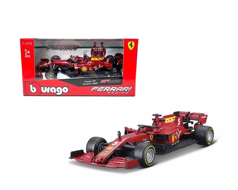 Bburago 1:43 2020 Ferrari #5 S. Vettel Tuscan Gp Ferraris 1000 Ferrari Racing F1- Diecast
